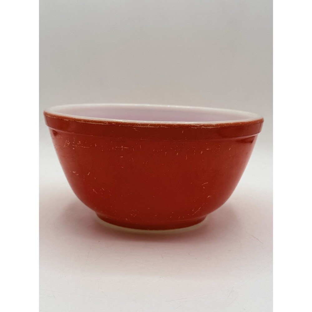 Vintage Pyrex Bowl 40's Primary Red Mixing Bowl T.M. REG Mark No Number 1.5qt